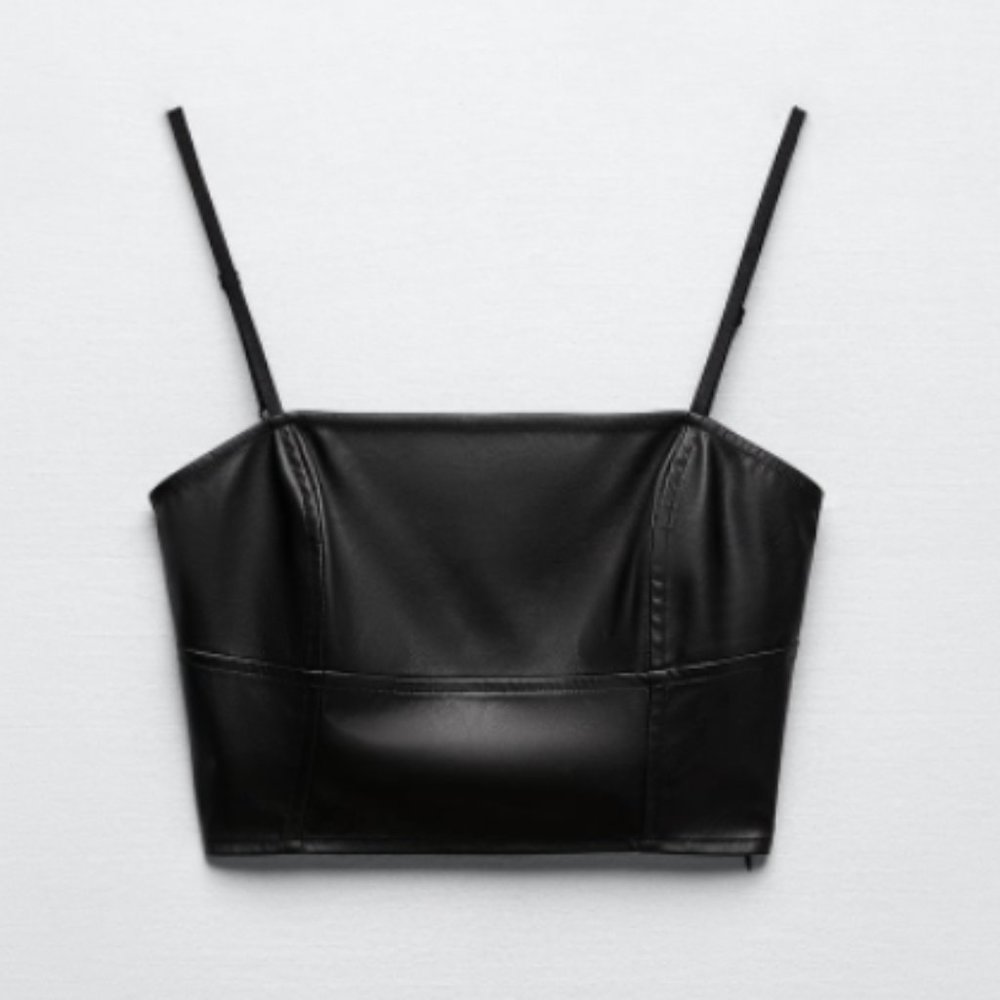Faux Leather Corset Top